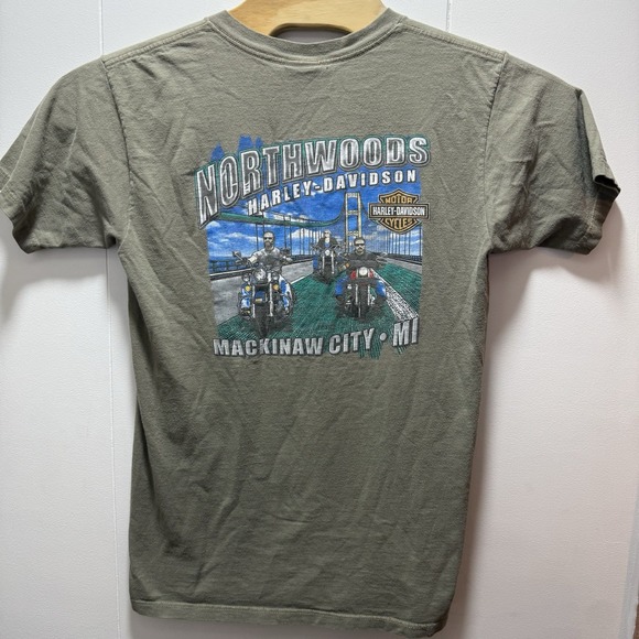 Vintage Harley Davidson Mackinaw City Michigan T Shirt Size Medium Made In USA - Picture 6 of 7
